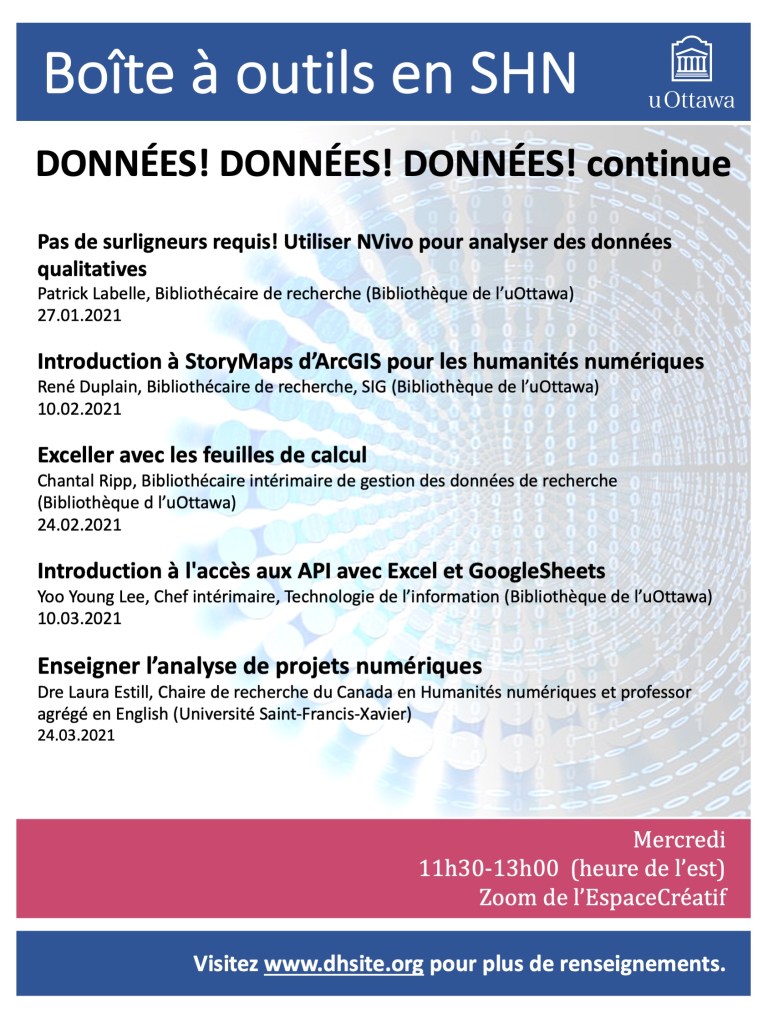Calendrier de Boîte à outils en SHN : Hiver 2021